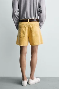 BERMUDA EN JEAN RELAXED FIT COULEUR