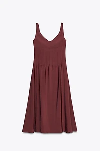 PINTUCK MIDI DRESS