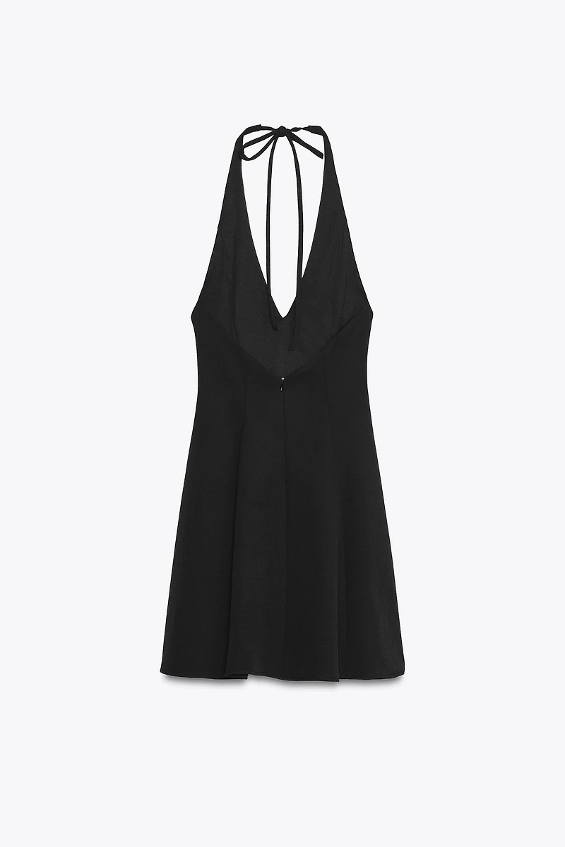 HALTER GODET SHORT DRESS
