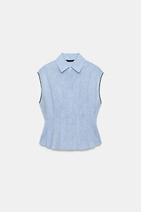 LINEN DARTED TOP