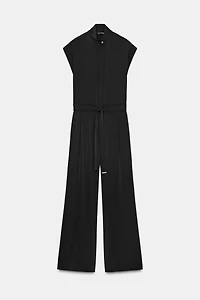BELTED LONG JUMPSUIT