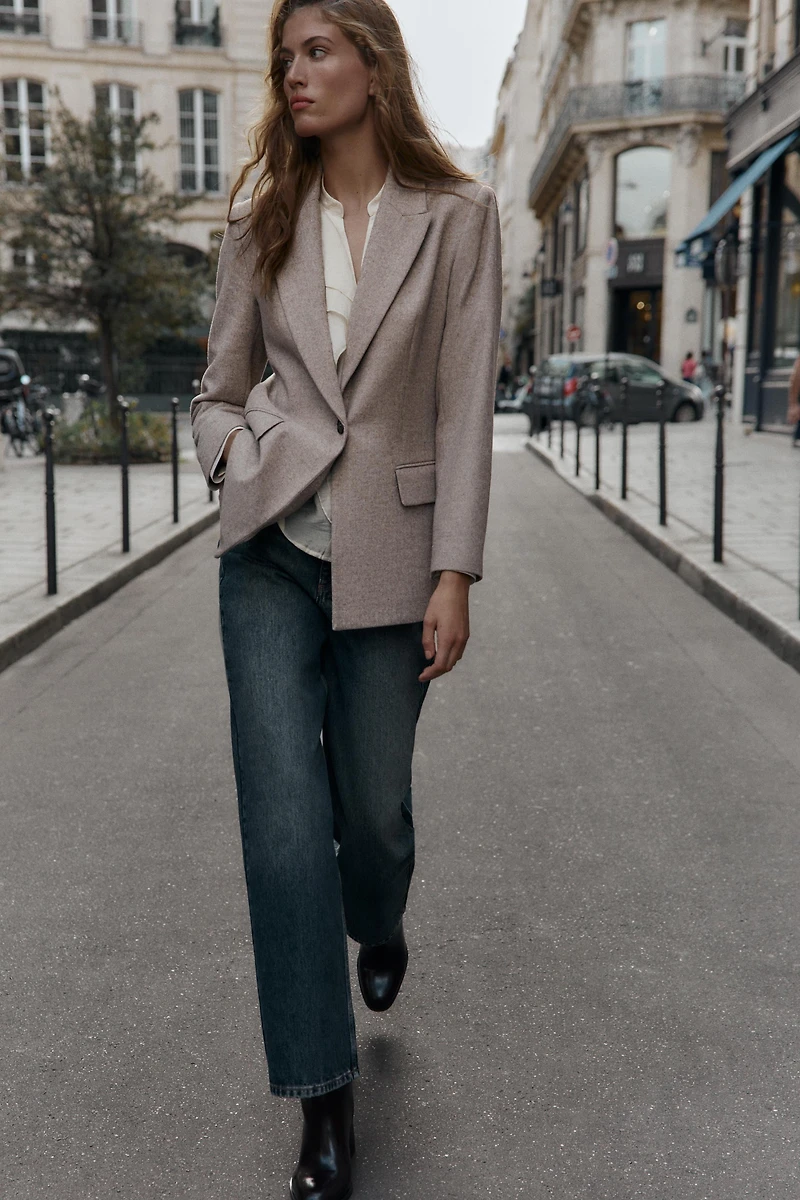 HERRINGBONE WOOL BLAZER