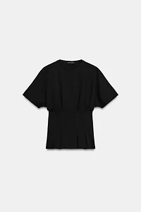 FITTED PLEATED T-SHIRT