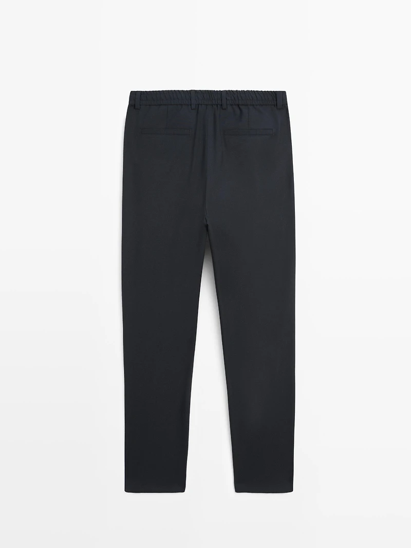 Cool wool textured trousers