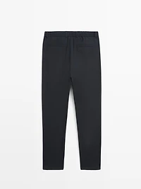 Cool wool textured trousers