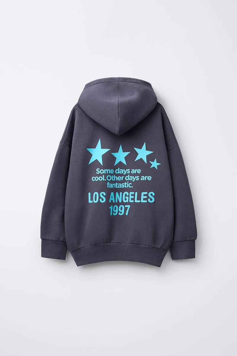 STAR PRINT HOODIE SWEATSHIRT