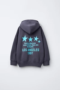 STAR PRINT HOODIE SWEATSHIRT