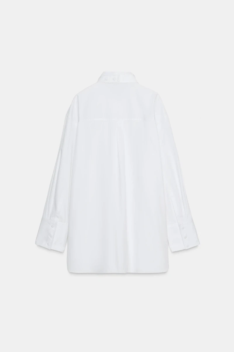 CHEMISE EN POPELINE AVEC CRAVATE