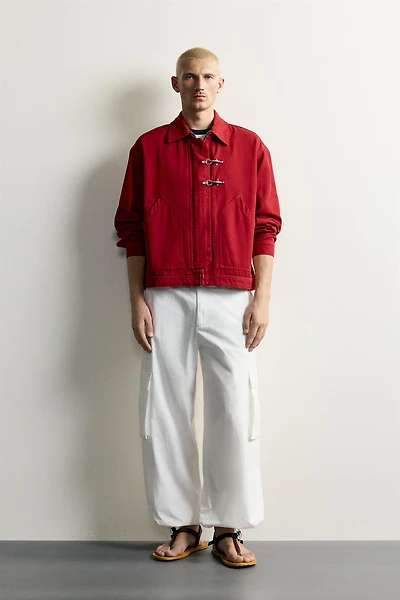 RELAXED-FIT JACKET WITH METAL FROG FASTENINGS