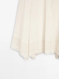 Cotton blend midi skirt with seam details