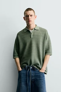 RELAXED FIT WASHED KNIT POLO