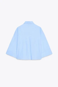 SHORT SHIRT WITH STRIPED FLAPS