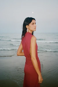RUCHED LONG DRESS