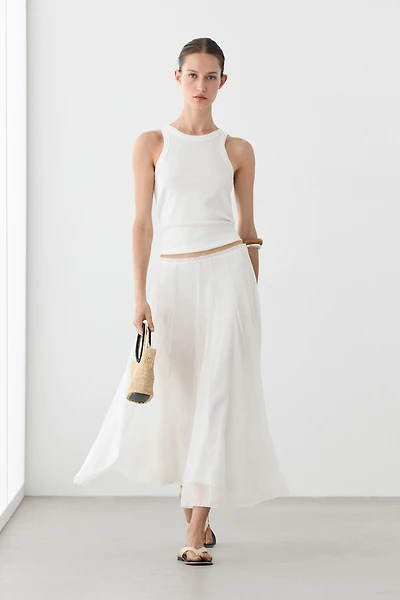 Flowy flared midi skirt