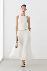 Flowy flared midi skirt