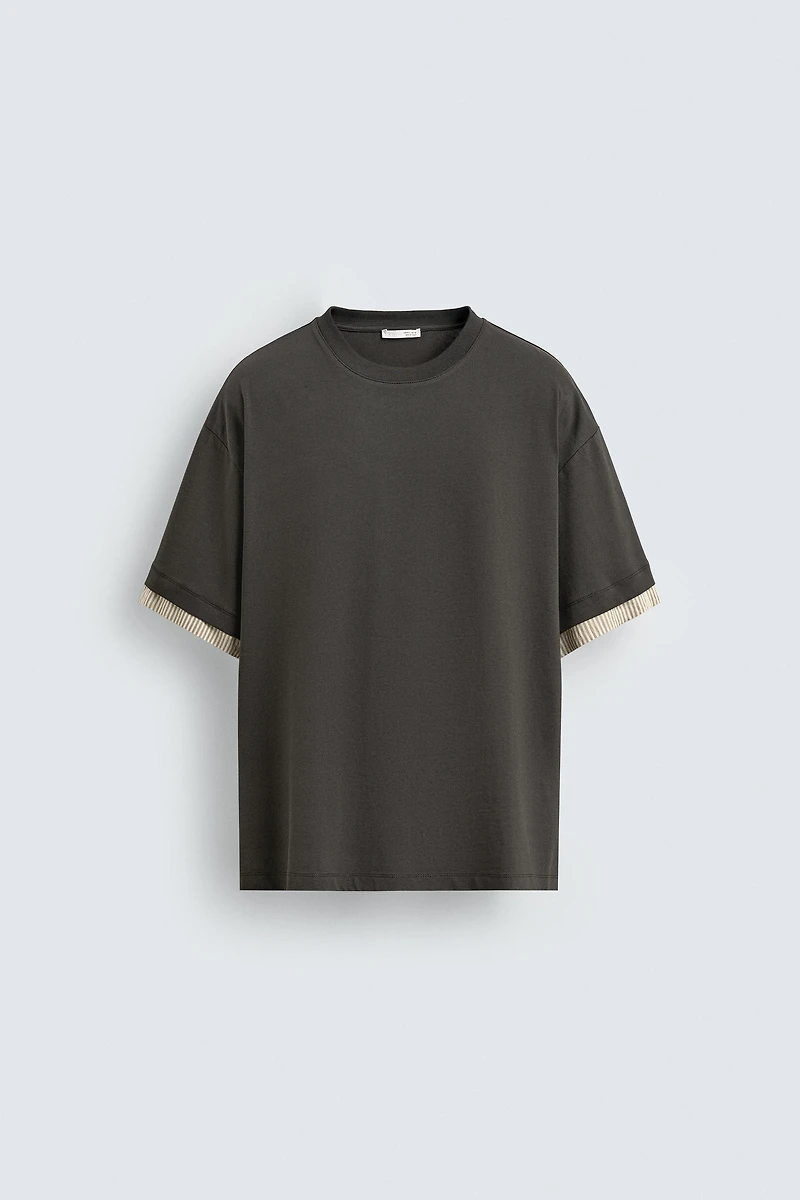 CONTRASTING SLEEVE T-SHIRT