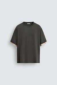 CONTRASTING SLEEVE T-SHIRT