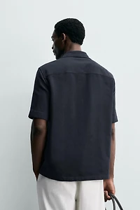 STRIPED JACQUARD POCKET SHIRT