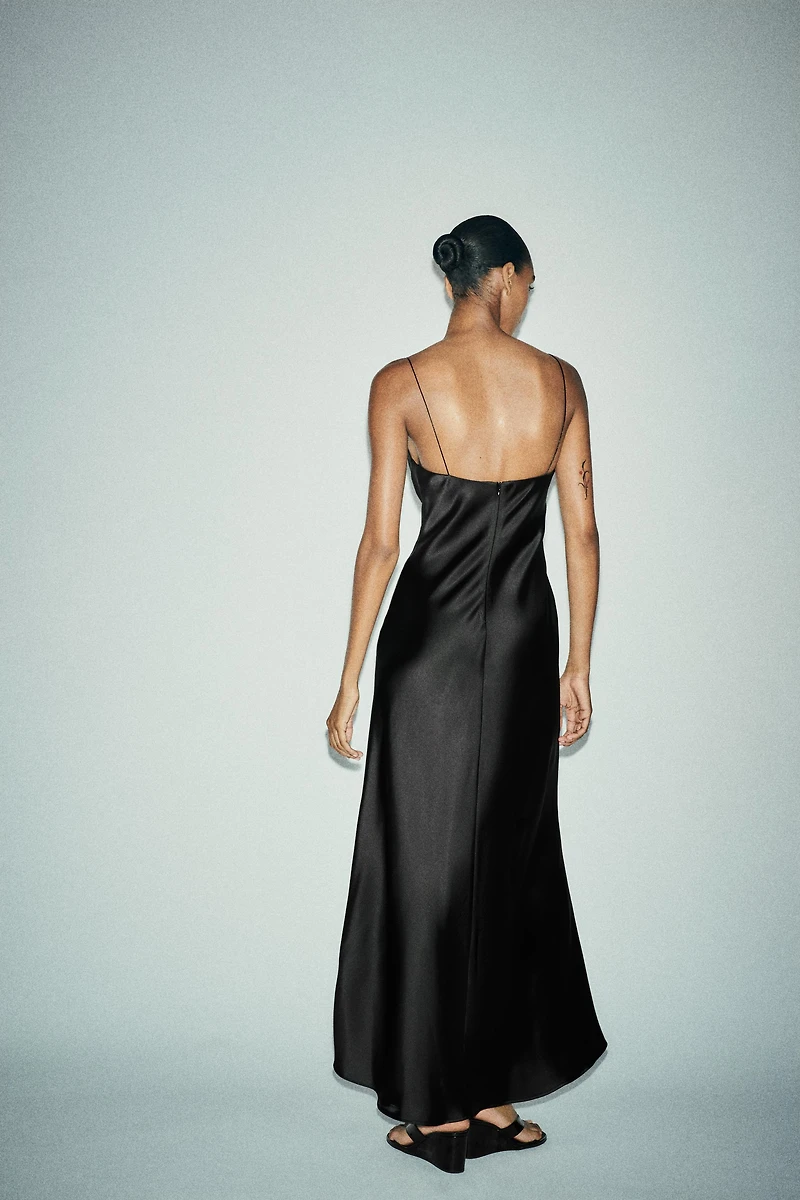 SATIN LONG DRESS