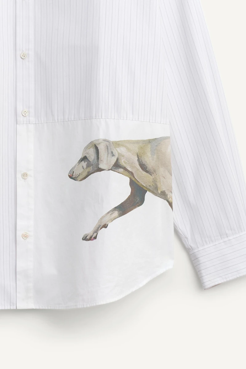 LIMITED EDITION PRINTED PATCHWORK STRIPED SHIRT