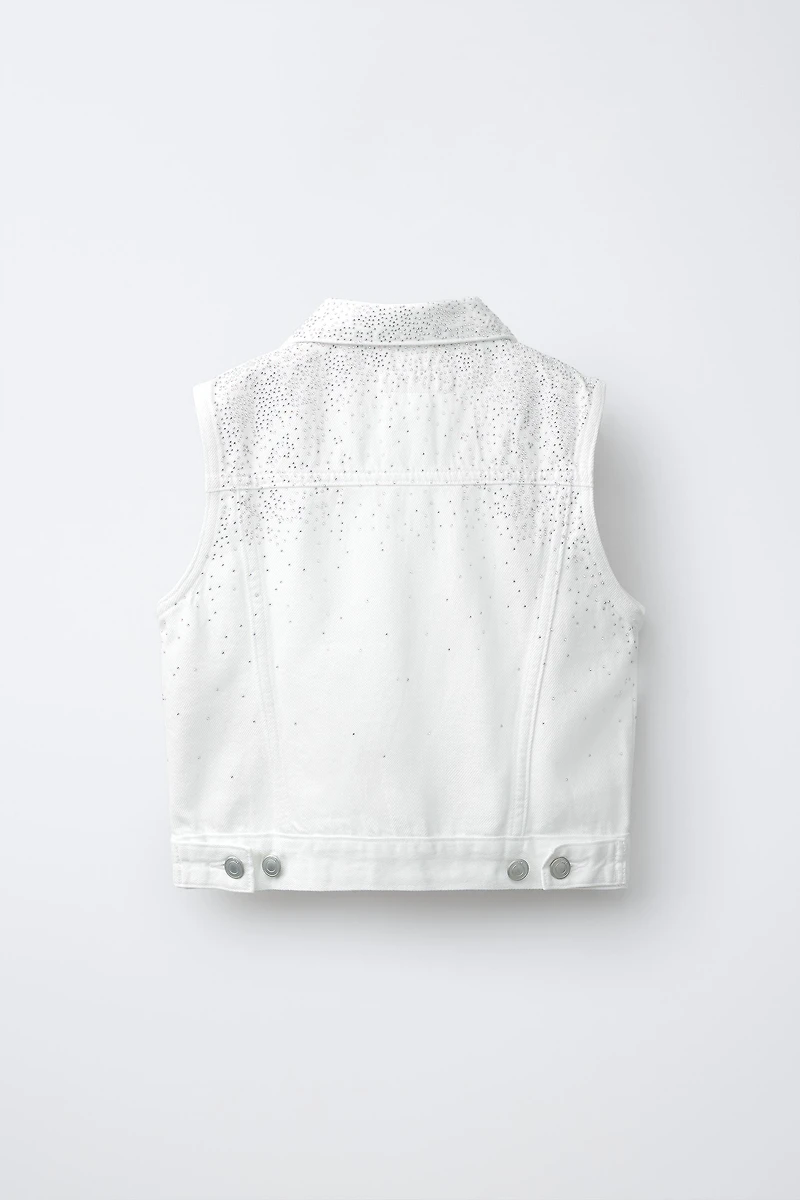 RHINESTONE DENIM VEST