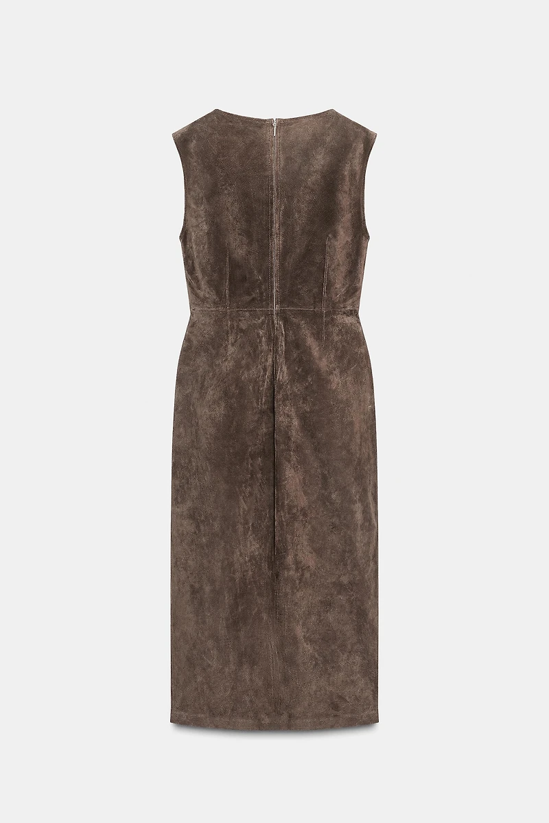ROBE MIDI 100 % CUIR