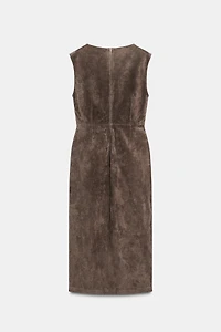 ROBE MIDI 100 % CUIR