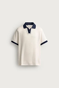 POLO REGULAR FIT À STRUCTURE AJOURÉE