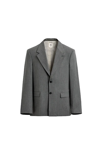 STRIPED TEXTURED SUIT JACKET