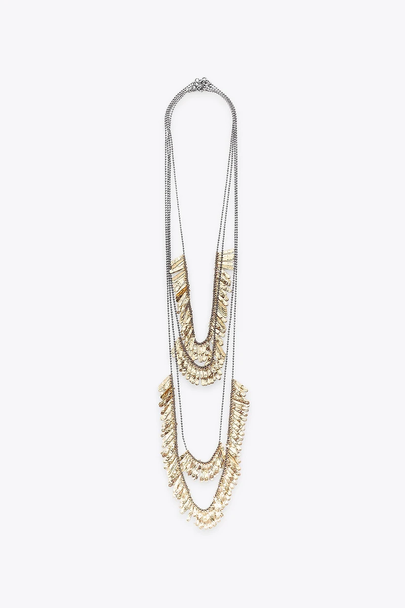 4-PACK OF METAL PLATE NECKLACES