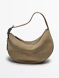 Split suede medium shoulder bag
