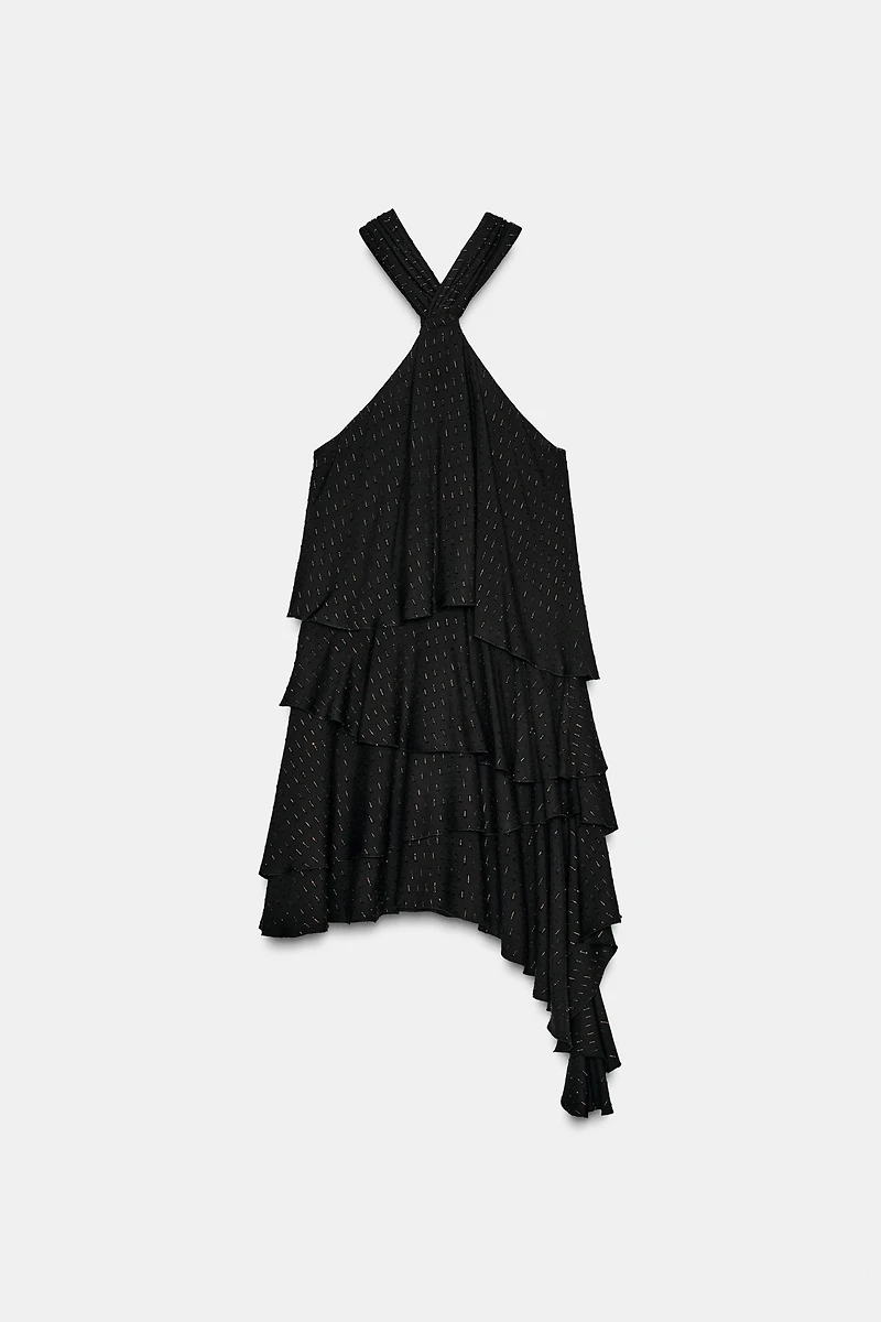 HALTER METALLIC THREAD DRESS