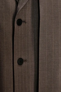 OVERSIZED DOUBLE WEAVE STRIPED BLAZER