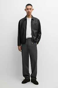 Nappa leather jacket with pocket detail