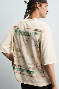 KNIT WASHED PRINT T-SHIRT