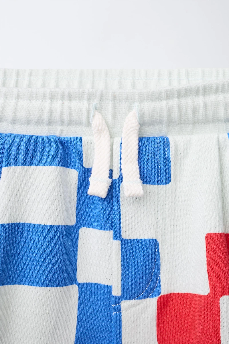 PLAID LOGO LABEL SHORTS