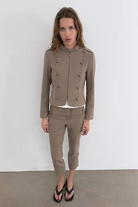 PINSTRIPE CAPRI PANTS