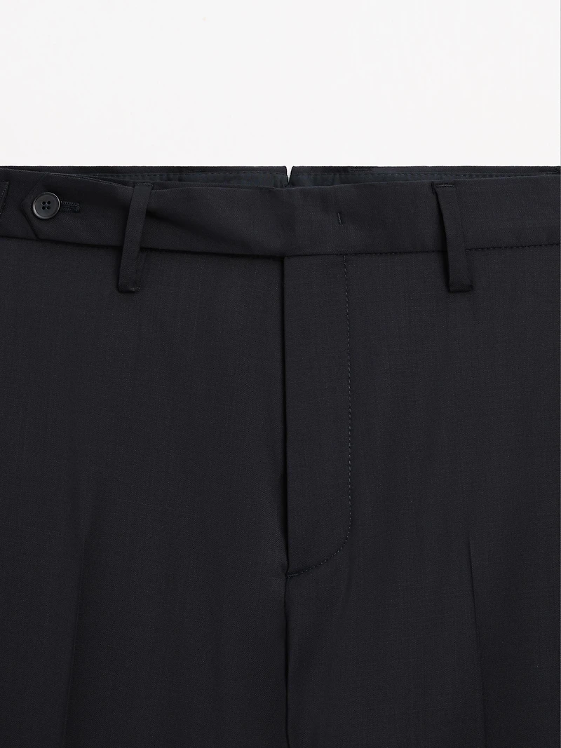 Pantalon habillé en laine mélangée