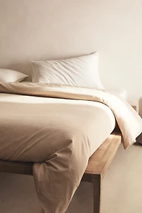 COTTON SEERSUCKER CHECK DUVET COVER