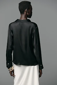 KNOTTED SATIN EFFECT SHIRT