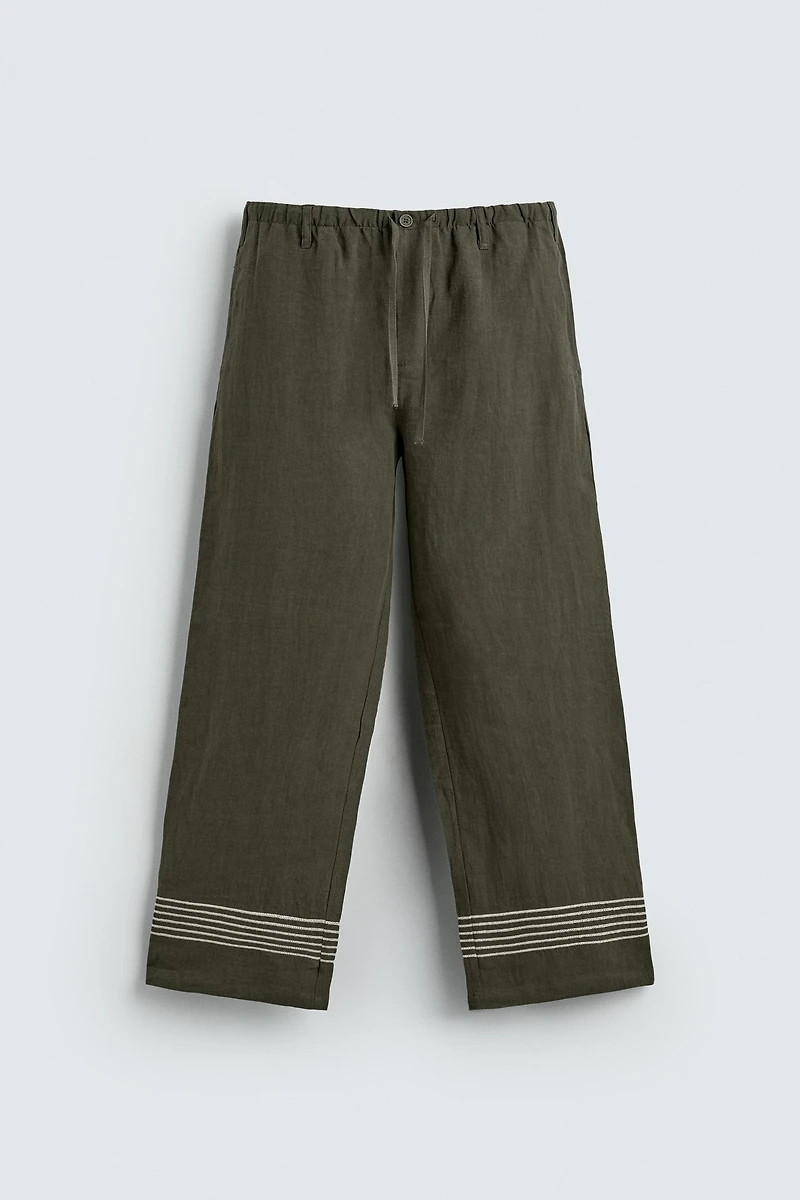 100% LINEN RELAXED FIT PANTS