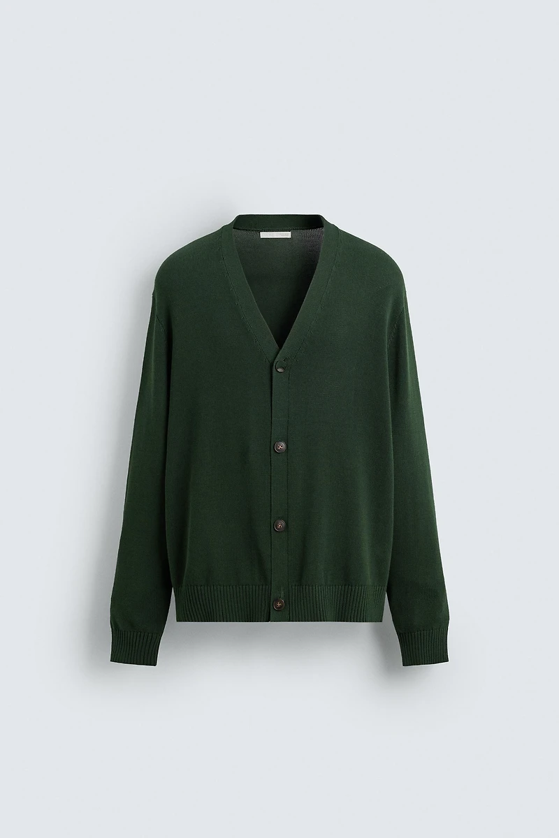 CARDIGAN REGULAR FIT EN COTON