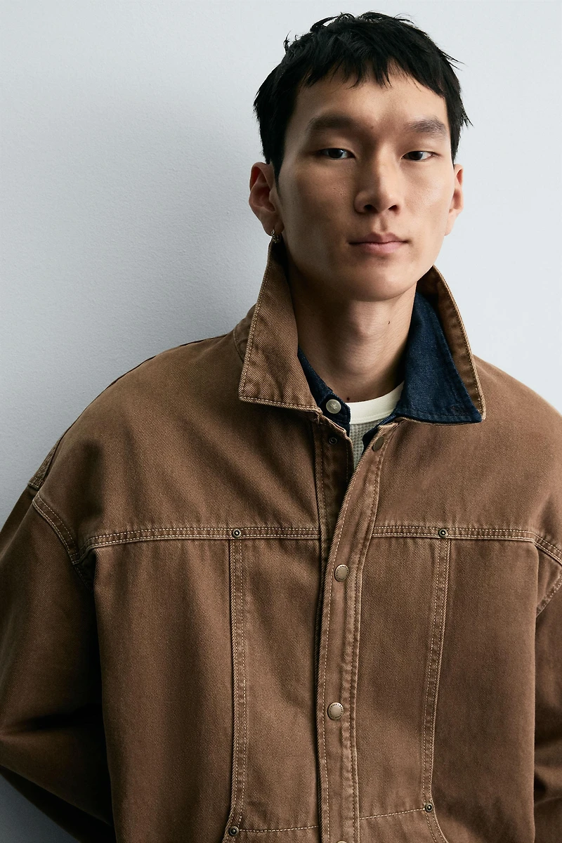 WASHED TEXTURED OVERSHIRT