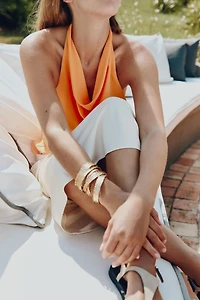SATIN HALTER TOP