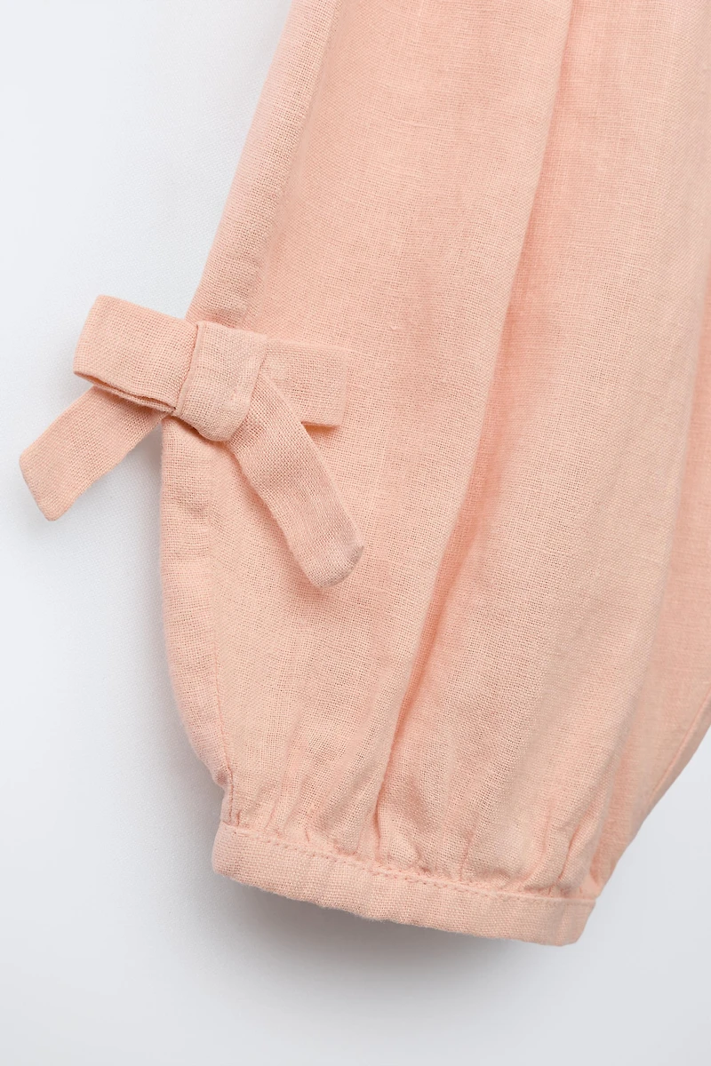 100% LINEN BLOOMER PANTS WITH BOWS