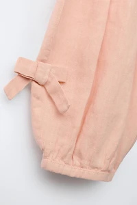 100% LINEN BLOOMER PANTS WITH BOWS
