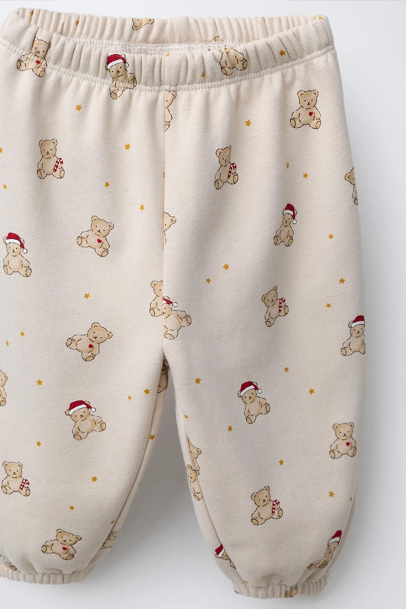 BEAR PRINT SWEATSHIRT AND JOGGER SET