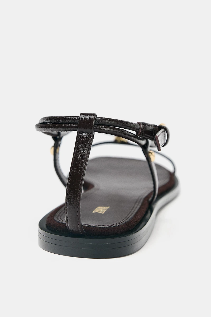 LEATHER THIN STRAP SANDALS