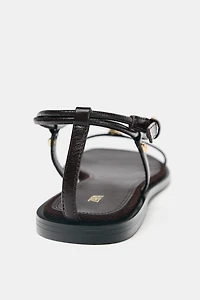 LEATHER THIN STRAP SANDALS