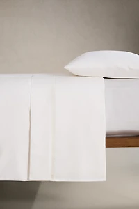 SATEEN FLAT SHEET WITH HEMSTITCHING EMBROIDERY